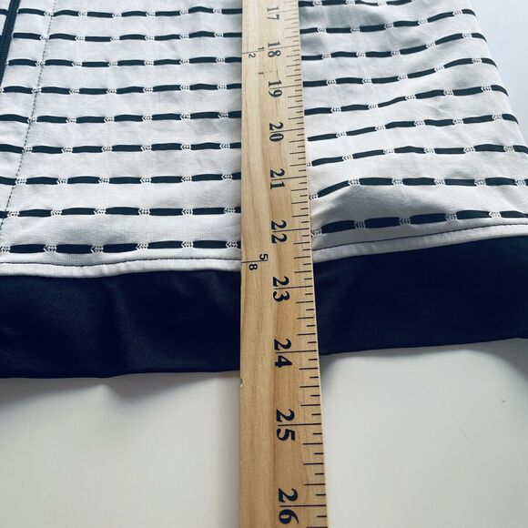 Chicos Travelers Jacket 2 Large White Black Full Zip Slinky Pockets Capsule USA - Picture 4 of 6